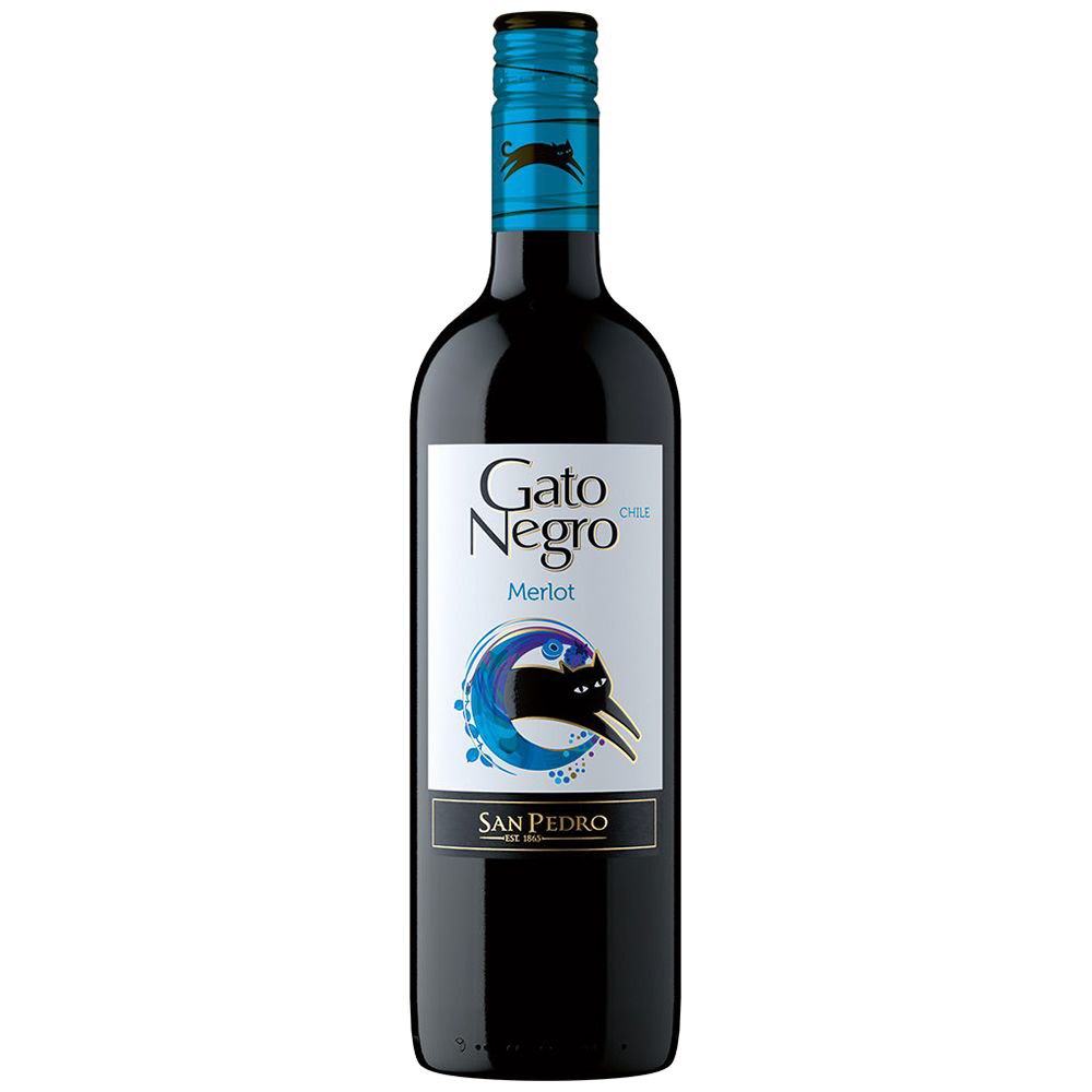 Вино Gato Negro Merlot сухе червоне 13% 0.75 л